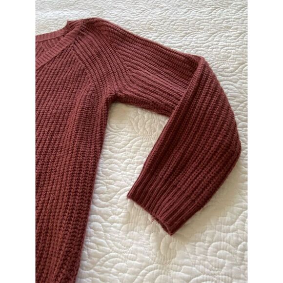 Dreamers Chunky Oversized V-Neck Pullover Sweater Dark Mauve Size Large - Picture 10 of 12